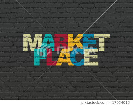 Marketing concept: Marketplace on wall background 17954013