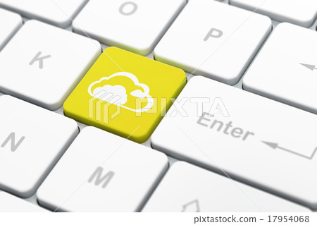 Cloud technology concept: Cloud on computer 17954068