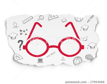 Studying concept: Glasses on Torn Paper background 17954089