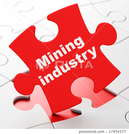 Manufacuring concept: Mining Industry on puzzle Manufacuring concept: Mining Industry on puzzle 17954377