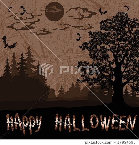 Halloween Landscape with Inscription Halloween Landscape with Inscription 17954593