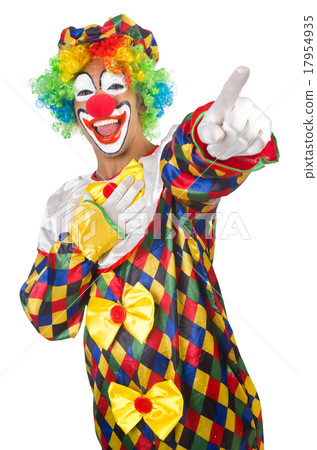 Funny clown isolated on white Funny clown isolated on white 17954935