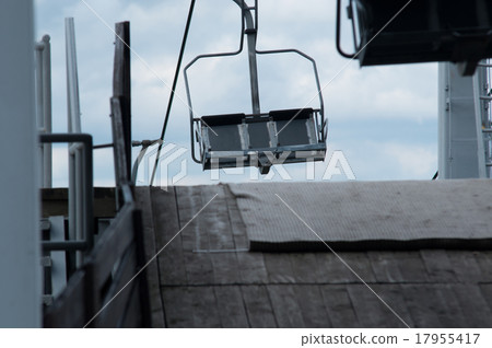 empty ski lift during the summer 17955417
