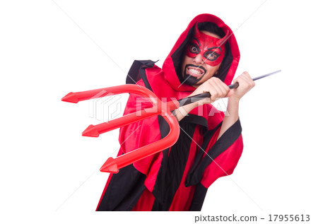 Man devil in red costume Man devil in red costume 17955613