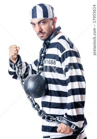 Convict criminal in striped uniform 17955614