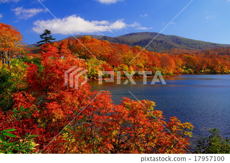 秋葉和Mount Kurikoma的Sugawa湖 17957100