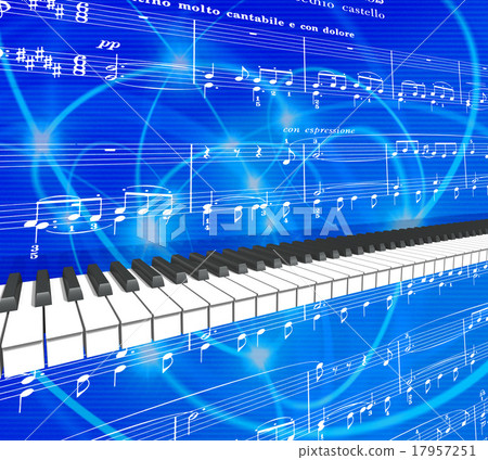 鋼琴鍵盤在網絡空間中播放 17957251