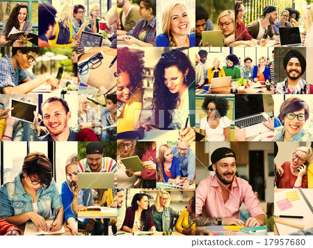 Diversity College Student Digital Devices Teamwork Concept Diversity College Student Digital Devices Teamwork Concept 17957680