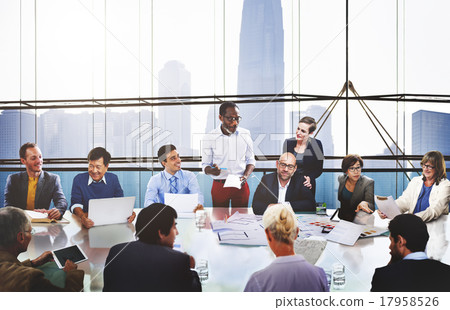 Business People Corporate Meeting Presentation Communication Con Business People Corporate Meeting Presentation Communication Con 17958526