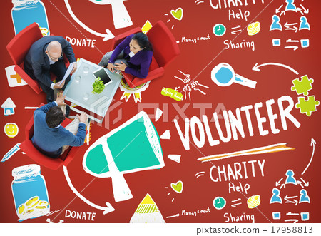 Volunteer Charity Help Sharing Giving Donate Assisting Concept 17958813