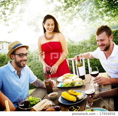 Diverse People Luncheon Food Garden Concept 17958958