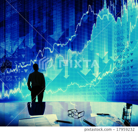 Silhouette Businessman Discussion Stock Market Concept 17959232