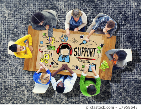 Support Solution Advice Help Quality Care Team Concept 17959645