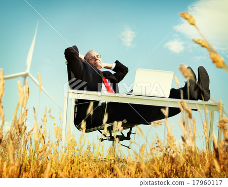 Businessman Relaxation Freedom Happiness Getaway Concept 17960117