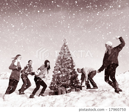 Friends Christmas Winter Holidays Celebration Concept Friends Christmas Winter Holidays Celebration Concept 17960750