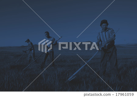 Mongolian Farmers Working Hard Agricultural Crop Concept Mongolian Farmers Working Hard Agricultural Crop Concept 17961059