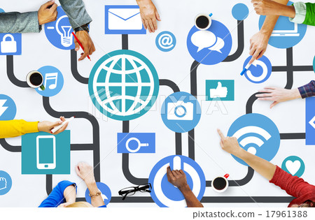 Global Communications Social Networking People Meeting Online Co 17961388