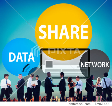 Share Data Network Sharing Social Network Connection Concept 17961658
