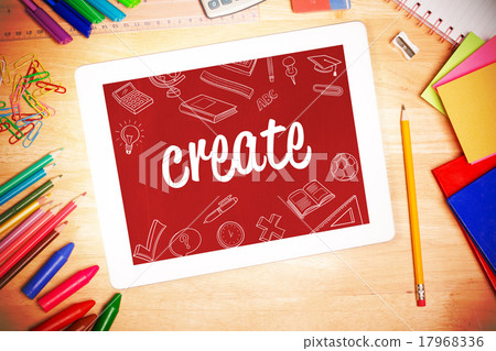 Create against students desk with tablet pc 17968336