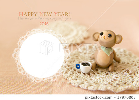 Monkey's coffee time New year's card containing photos 17970805
