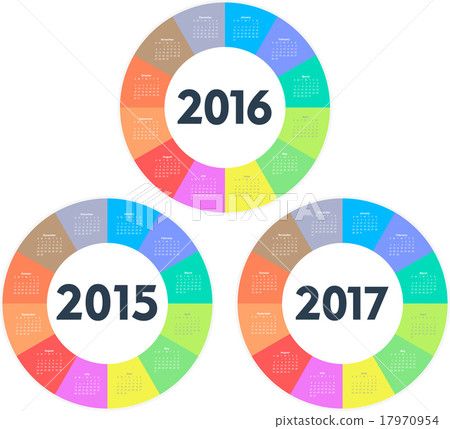 Circle calendar for 2015 2016 2017 years 17970954