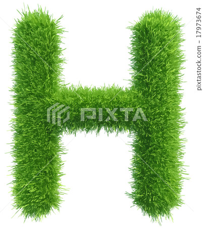 Vector capital letter H from grass on white - Stock Illustration ...