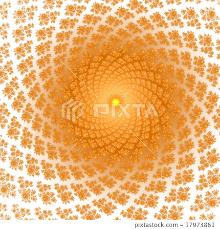 Orange fractal ornament in white. Generate pictur 17973861