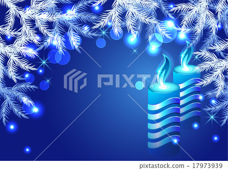 Christmas  background with burning candles 17973939