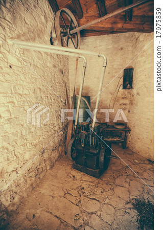 Engine in old factory for the production of olive 17975859