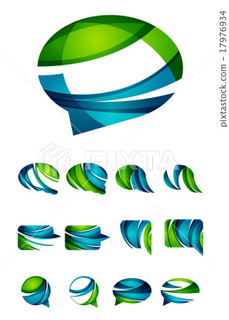 Set of abstract speech bubble and cloud icons 17976934