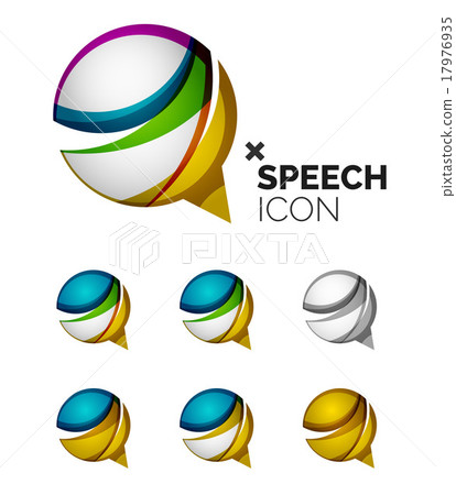 Set of abstract speech bubble and cloud icons 17976935