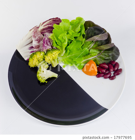 vegetable salad on plate with blank spcae  17977695