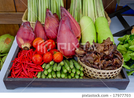 Kind of Thai vegetables set in Thai kitchen style 17977703