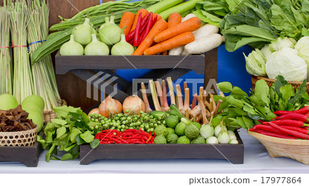 Kind of Thai vegetables set in Thai kitchen style Kind of Thai vegetables set in Thai kitchen style 17977864