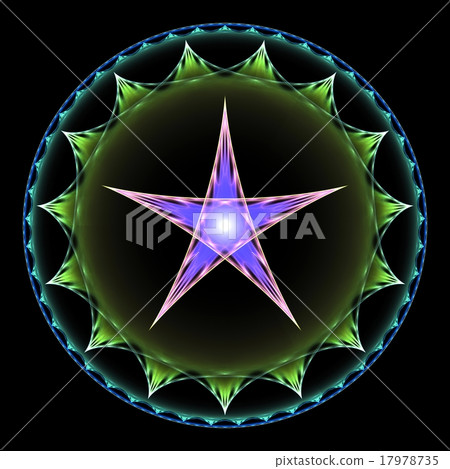 Purple and Green Pentangle Abstract Fractal Design Purple and Green Pentangle Abstract Fractal Design 17978735
