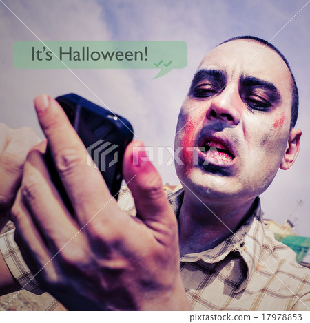 zombie and the text message it is halloween zombie and the text message it is halloween 17978853