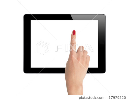 female hands holding a tablet isolated on white female hands holding a tablet isolated on white 17979220