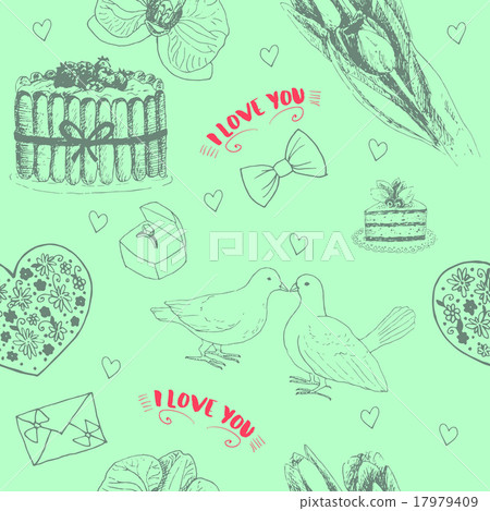 Hand drawn love symbols 17979409