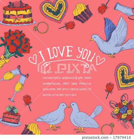 Hand drawn love symbols 17979418