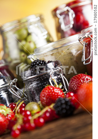 Fresh berries and wild berry jam 17980582