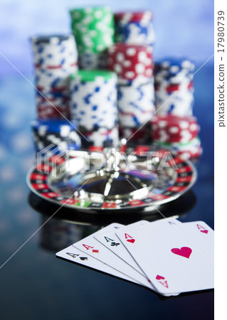 Poker Chips on a gaming concept 17980739