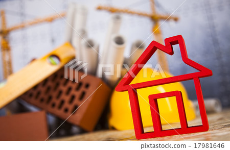 House model with Construction site and crane 17981646