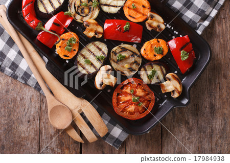 grilled peppers, tomatoes, onions, eggplant  17984938