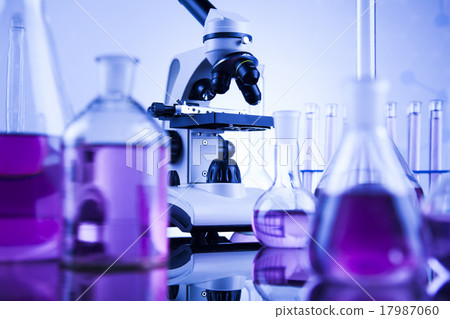 Microscope in medical laboratory glassware Microscope in medical laboratory glassware 17987060