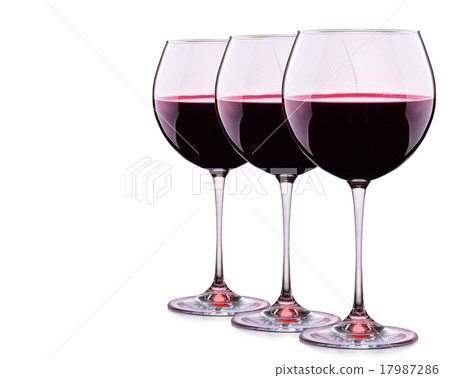 Set from glasses with wine isolated on a white  17987286