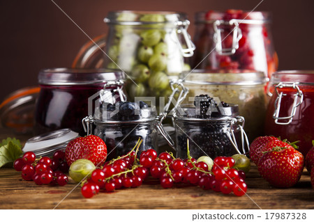 Tasty berry and fruit jam and berry Tasty berry and fruit jam and berry 17987328