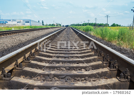 railroad closeup to horizon. soft focus 17988162