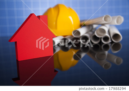 Project drawings, building and cranes Project drawings, building and cranes 17988294