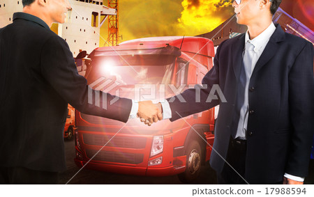 two business man shake hand in successful business two business man shake hand in successful business 17988594