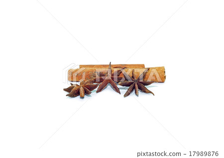 Spice star anise, cinnamon isolated on white 17989876